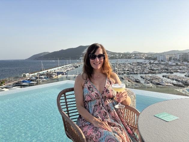 Editor Claire Ridley at Maymanta in Aguas de Ibiza