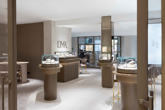 A light-filled jewellery showroom